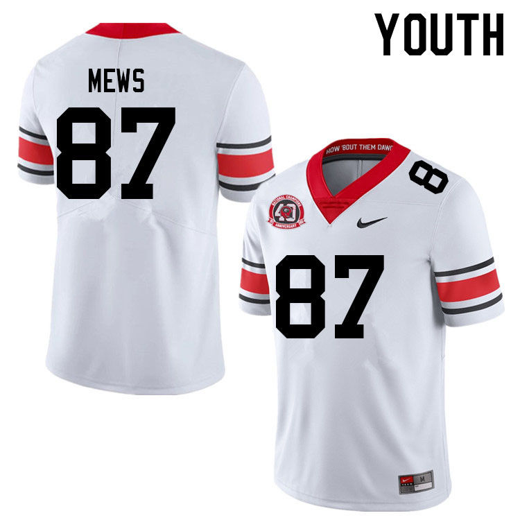 Youth #87 Mekhi Mews Georgia Bulldogs College Football Jerseys Sale-40th Anniversary